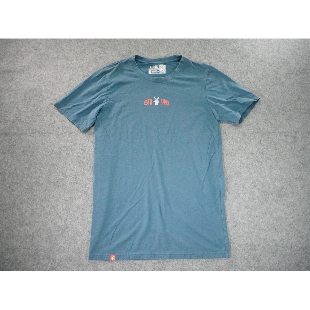 Dutch Bros Shirt Mens Medium Blue‎ Short Sleeve Coffee Crew Neck Casual